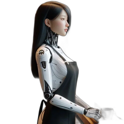 robot, dress, concept art, cyberpunk transparent PNG cut-out