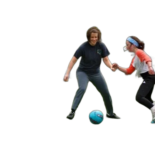 two, women, playing, soccer transparent PNG cut-out