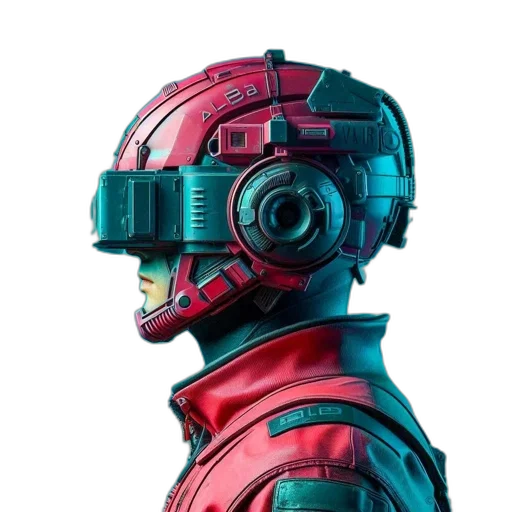 robot, face, mask, weapon transparent PNG cut-out