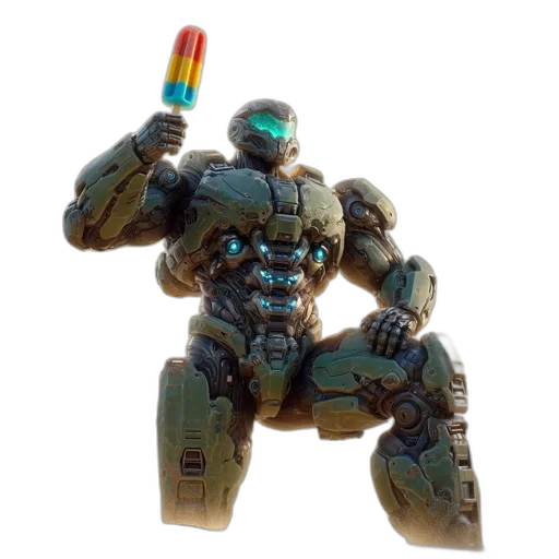 robot, weapon, sword, staff transparent PNG cut-out