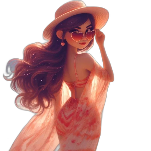 dress, hat, watercolor, concept art transparent PNG cut-out