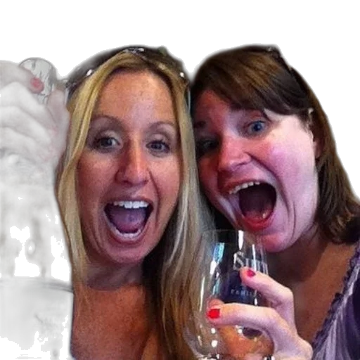 bottle, two, women, glasses transparent PNG cut-out