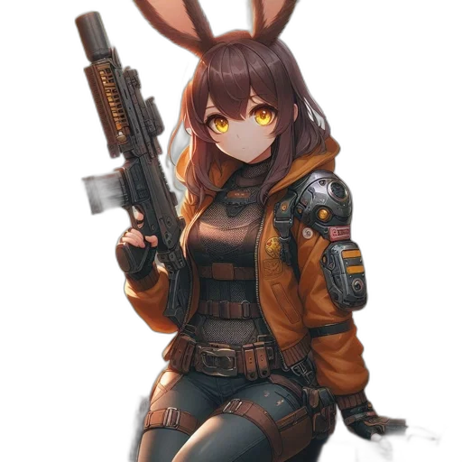weapon, jacket, animal, staff transparent PNG cut-out