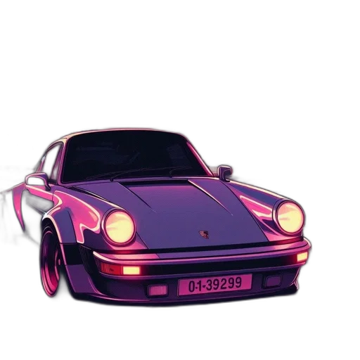 car, weapon, animal, vaporwave transparent PNG cut-out