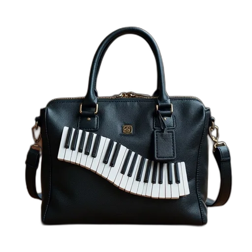 monochrome, black, leather, handbag transparent PNG cut-out