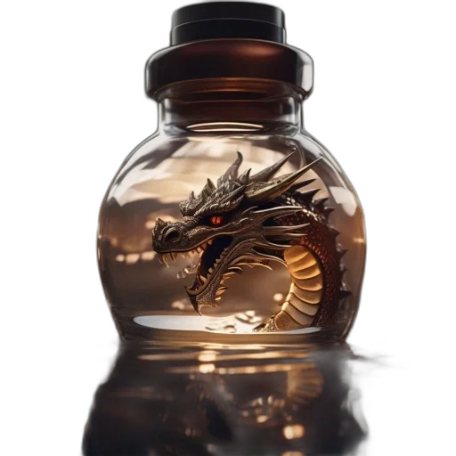 dragon, bottle, creature, concept art transparent PNG cut-out