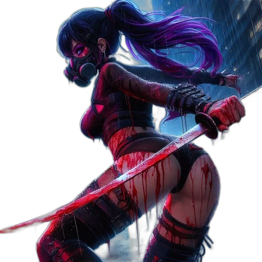 sword, weapon, cyberpunk, concept art transparent PNG cut-out