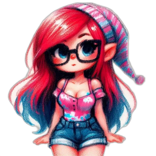 dress, hair, hat, cartoon transparent PNG cut-out