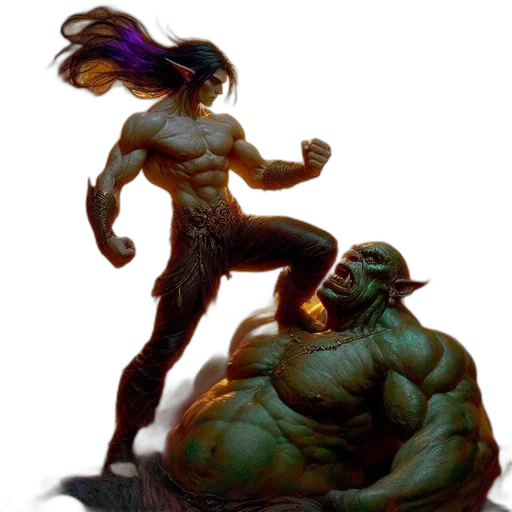 creature, hair, concept art, comic book art transparent PNG cut-out