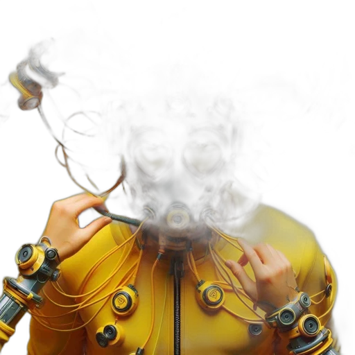 mask, robot, jacket, staff transparent PNG cut-out