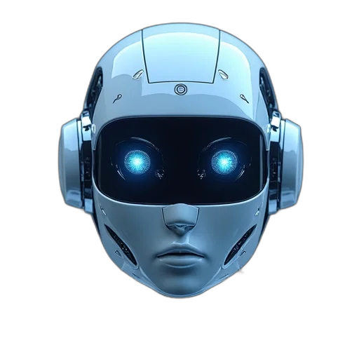 robot, face, mask, 3d render transparent PNG cut-out