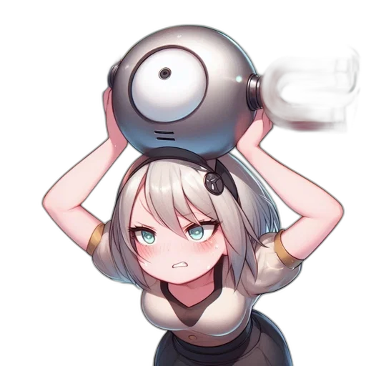 robot, weapon, hat, staff transparent PNG cut-out