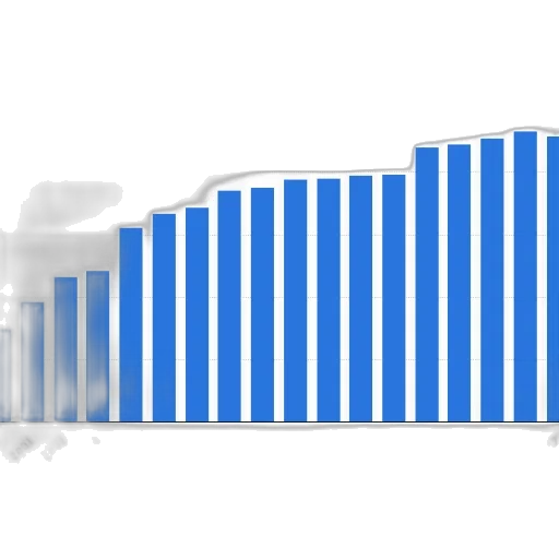 blue, bar, chart, shows transparent PNG cut-out