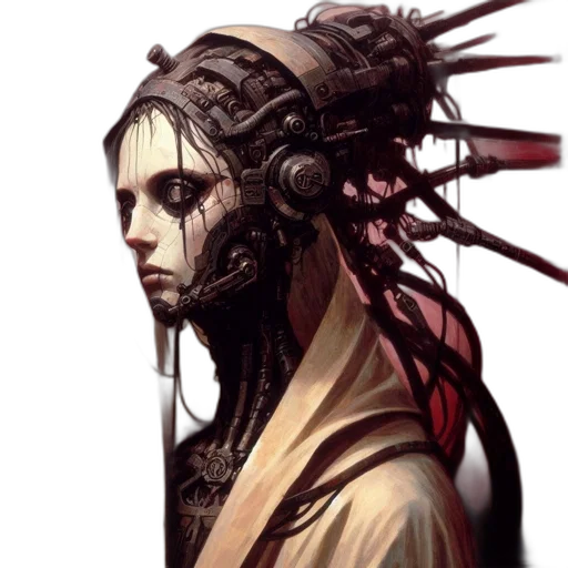 robot, mask, face, hair transparent PNG cut-out