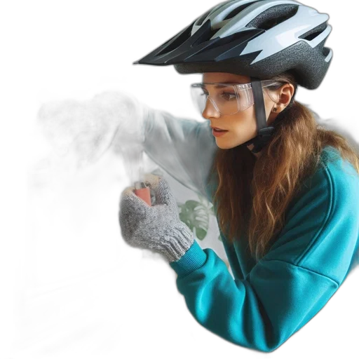 hat, jacket, mask, photorealistic transparent PNG cut-out