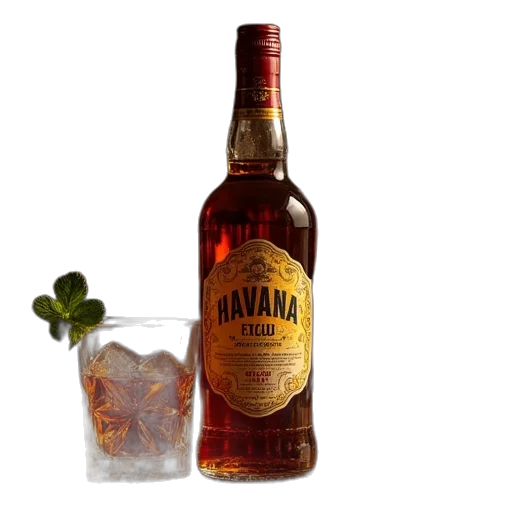 bottle, 3d render, havana, club transparent PNG cut-out