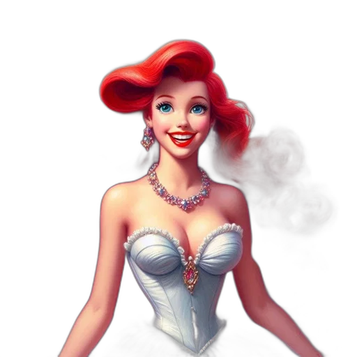 dress, crown, jewelry, fantasy art transparent PNG cut-out