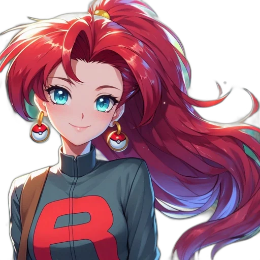 hair, jacket, face, staff transparent PNG cut-out