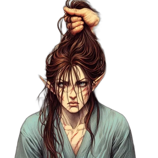 staff, hair, face, mask transparent PNG cut-out