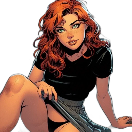 comic book art, concept art, cartoon, woman transparent PNG cut-out