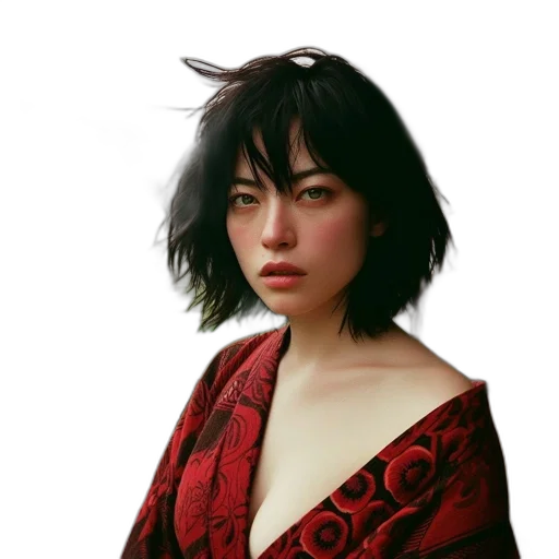 face, dress, jacket, hair transparent PNG cut-out