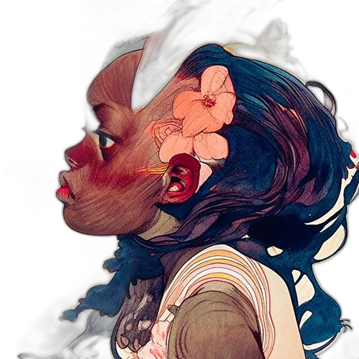 face, mask, hair, creature transparent PNG cut-out