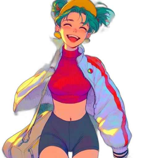 jacket, creature, dress, vaporwave transparent PNG cut-out
