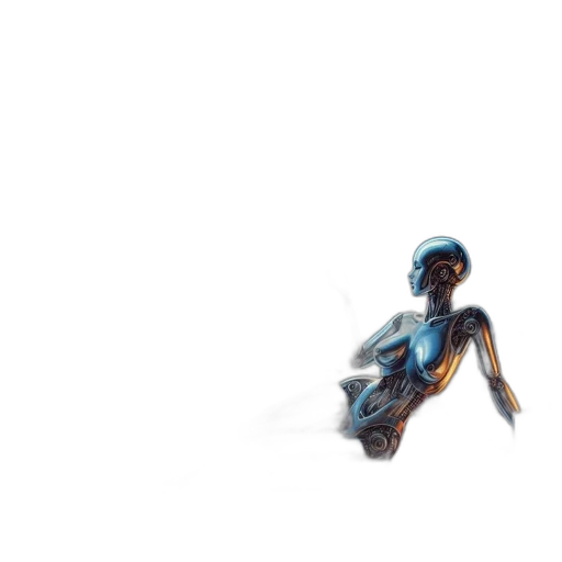 robot, creature, staff, weapon transparent PNG cut-out