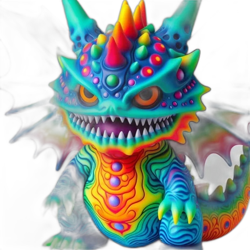 dragon, mask, creature, 3d render transparent PNG cut-out