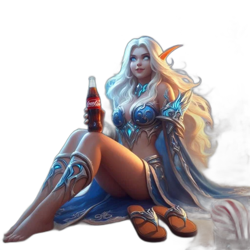 bottle, dragon, dress, fantasy art transparent PNG cut-out