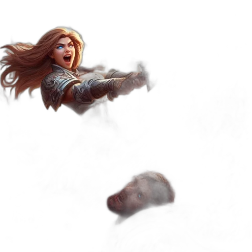 weapon, sword, hair, creature transparent PNG cut-out
