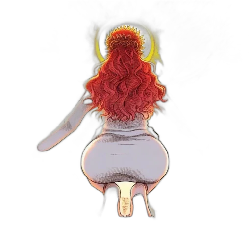 staff, hair, weapon, crown transparent PNG cut-out
