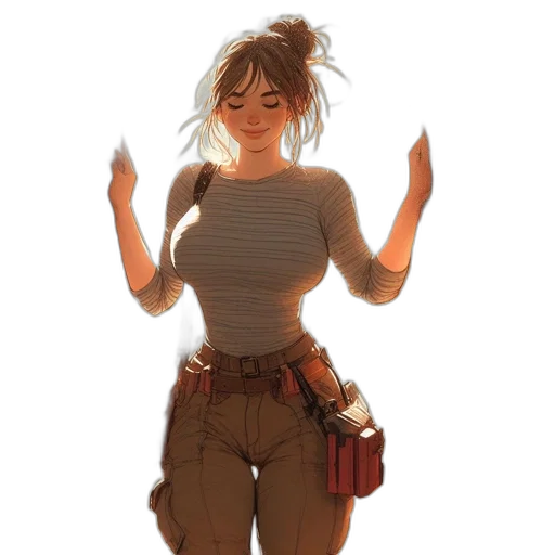 staff, jacket, dress, weapon transparent PNG cut-out