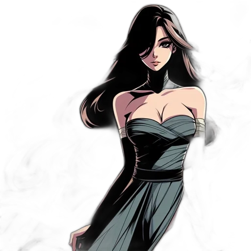 dress, comic book art, concept art, cartoon transparent PNG cut-out