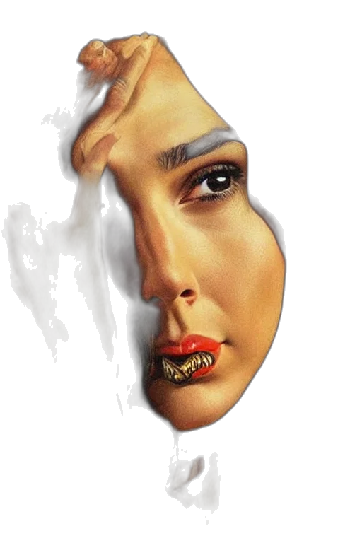 face, mask, jewelry, photorealistic transparent PNG cut-out