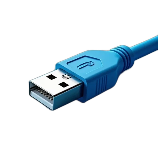 3d render, usb, cable, ethernet transparent PNG cut-out