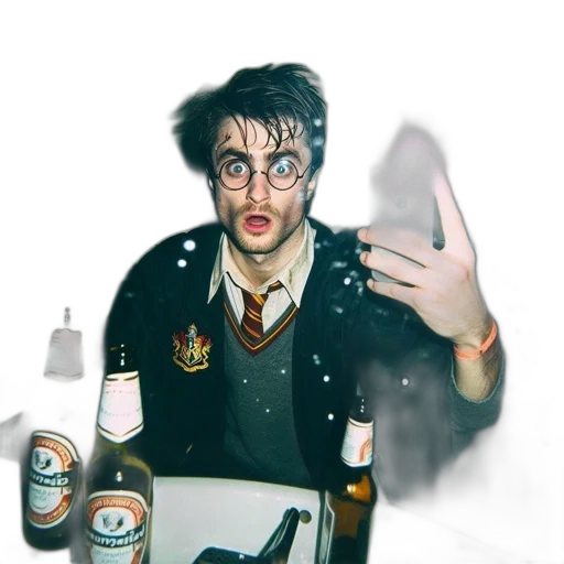 jacket, creature, bottle, staff transparent PNG cut-out