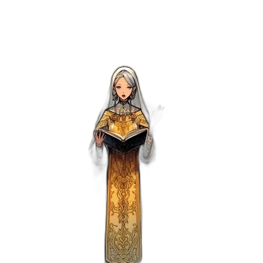 dress, staff, jewelry, sword transparent PNG cut-out