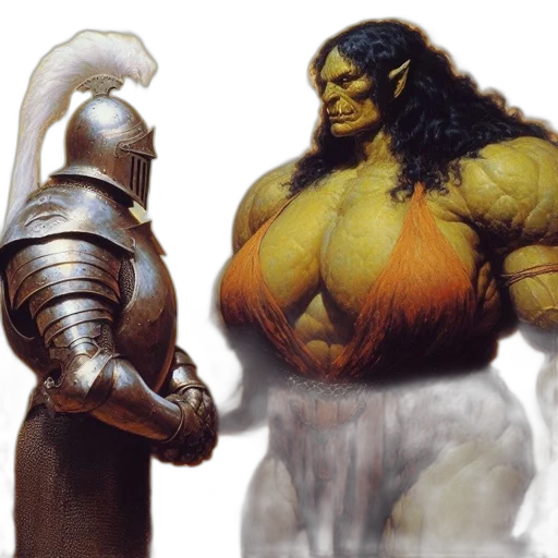 concept art, comic book art, fantasy art, two transparent PNG cut-out