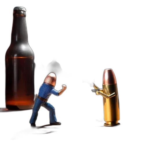 bottle, weapon, 3d render, concept art transparent PNG cut-out