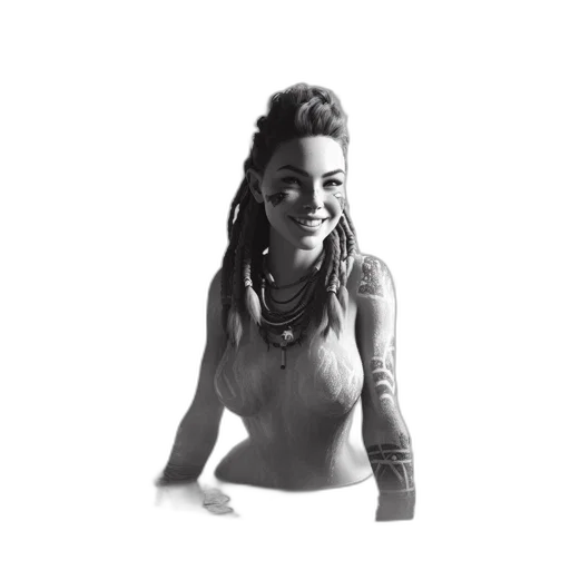 jewelry, staff, face, photorealistic transparent PNG cut-out