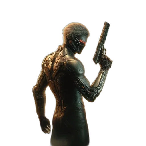 weapon, staff, creature, robot transparent PNG cut-out