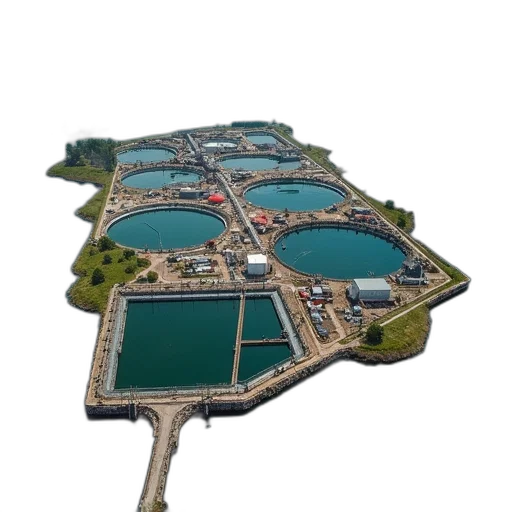aerial, view, floating, wastewater transparent PNG cut-out