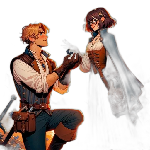 concept art, comic book art, fantasy art, watercolor transparent PNG cut-out