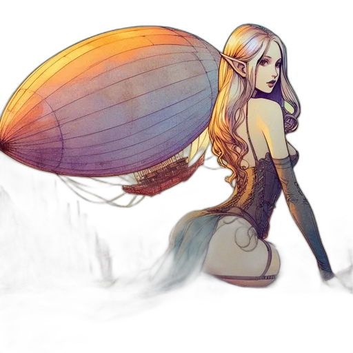 dress, fantasy art, concept art, watercolor transparent PNG cut-out