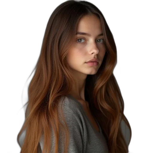 hair, face, jacket, dress transparent PNG cut-out