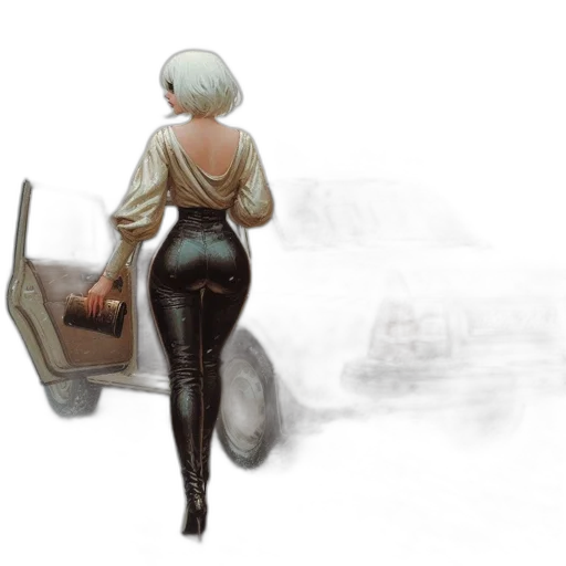 dress, robot, concept art, fantasy art transparent PNG cut-out