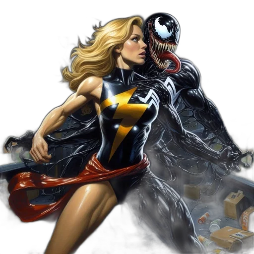 comic book art, concept art, fantasy art, blonde transparent PNG cut-out
