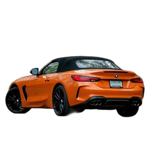 car, 3d render, photorealistic, orange transparent PNG cut-out