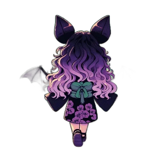 creature, dress, staff, hair transparent PNG cut-out